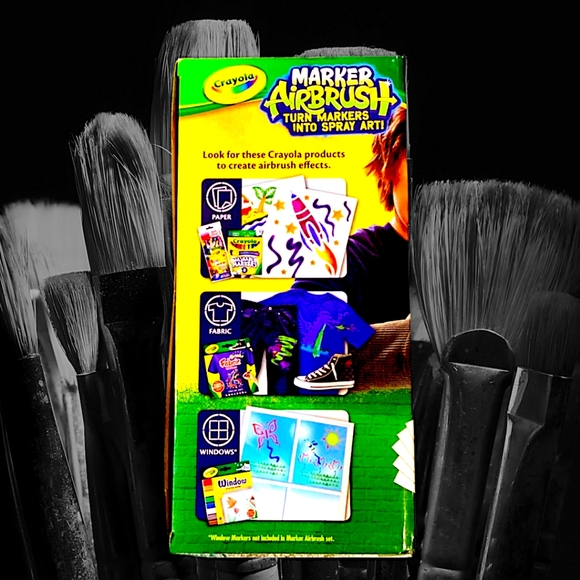 NIB Crayola Air Marker Sprayer Airbrush Kit Nom024657 Washable Markers & Paper - Picture 4 of 12